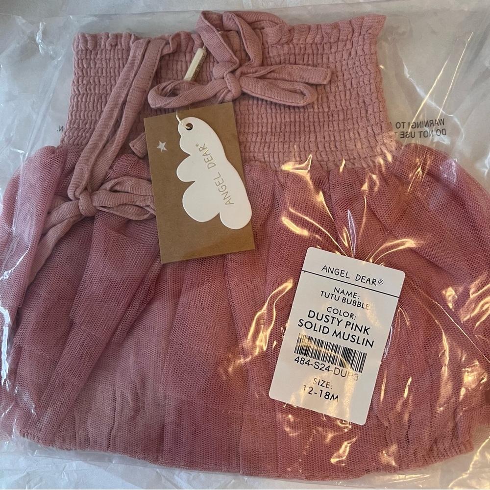 NWT Angel Dear Dusty Pink Tutu Bubble size 12-18 months - Picture 5 of 7
